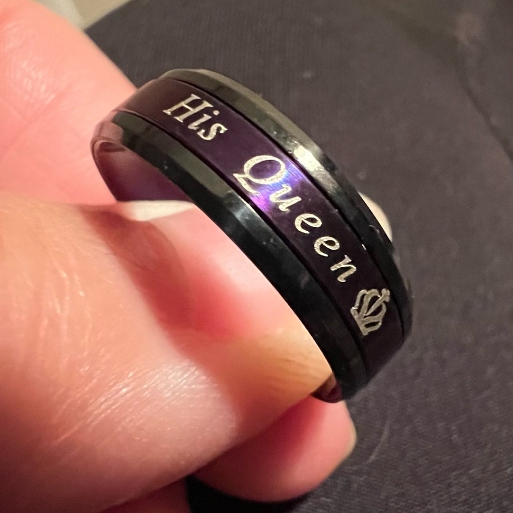 2 for $12 💲⬇️ - Black and Purple 'His Queen' Ring